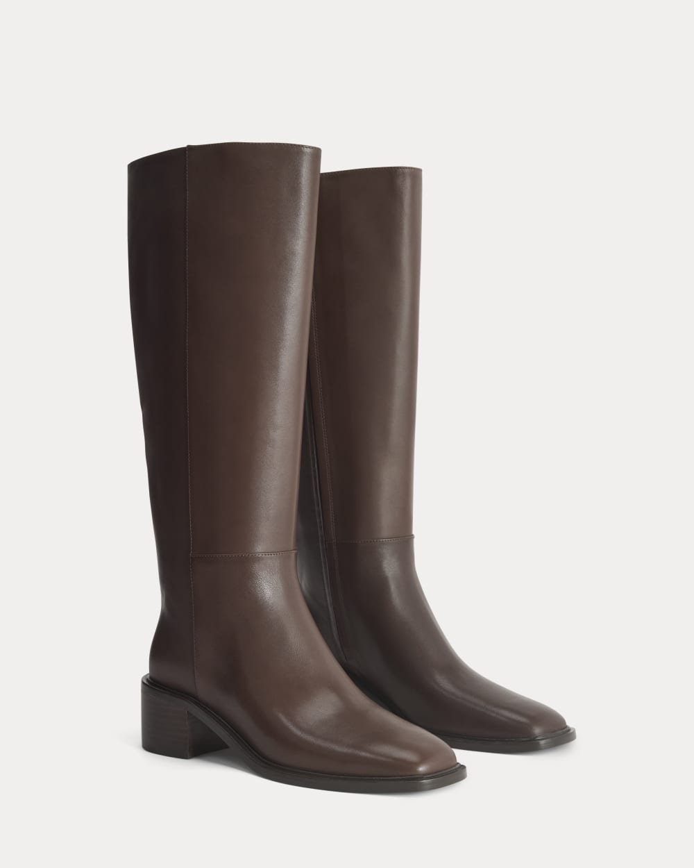 Leather Knee-High City Boot | Deep Brown - Image 3
