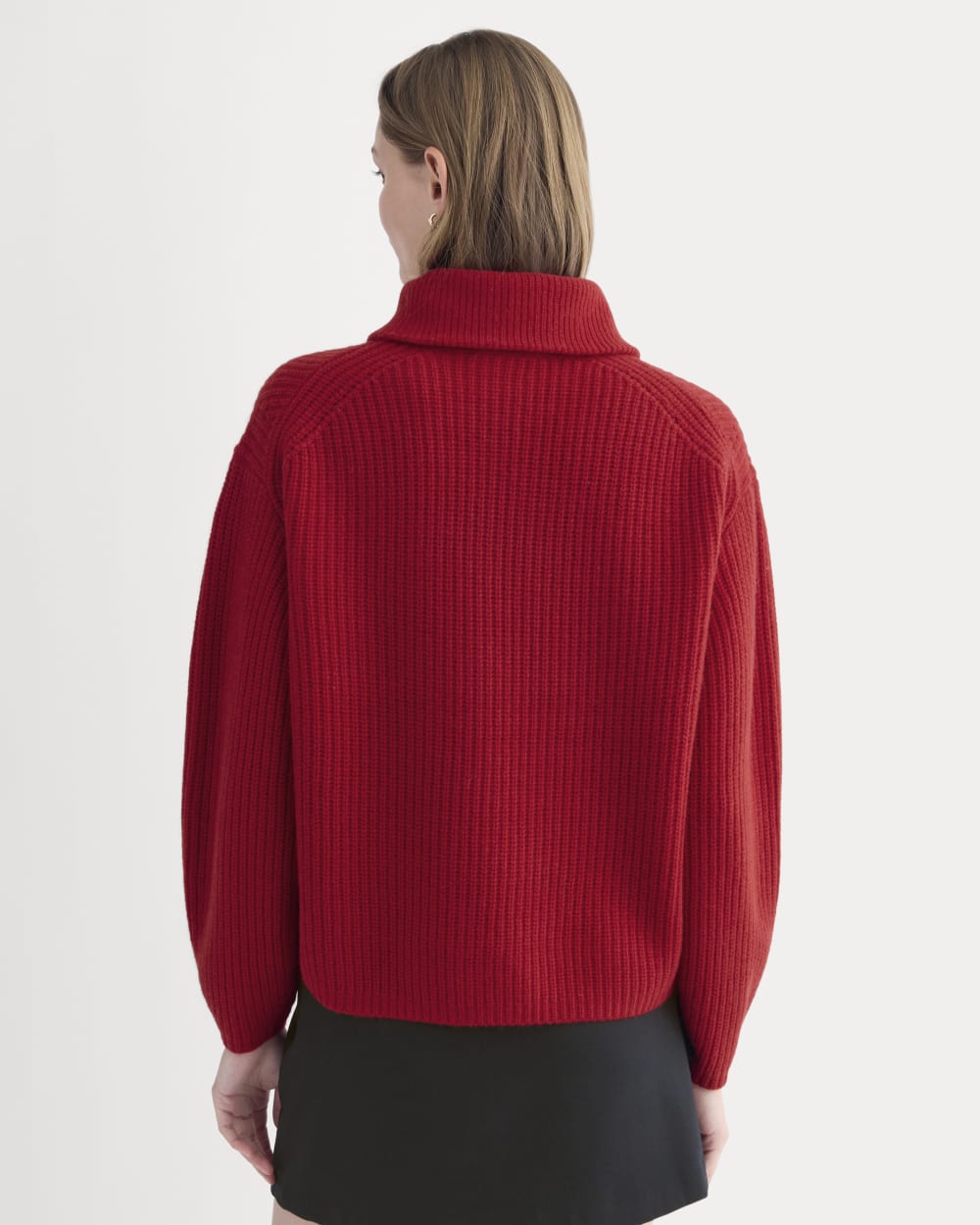 Half-Zip Sweater in Luxe Merino | Berry Red - Image 5