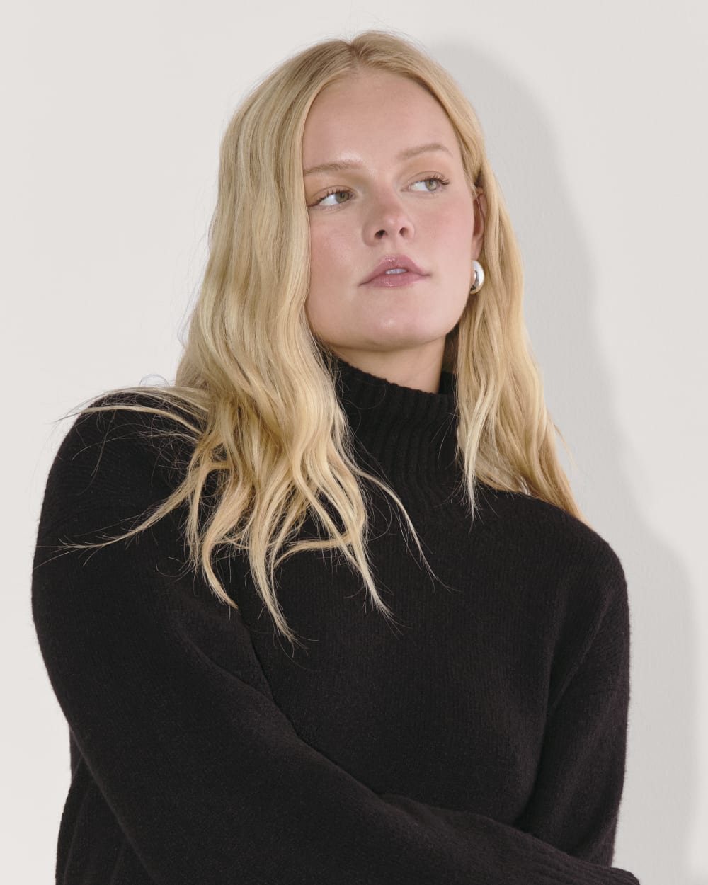 The Sweater Dress in Plush Cotton | Black - Image 3