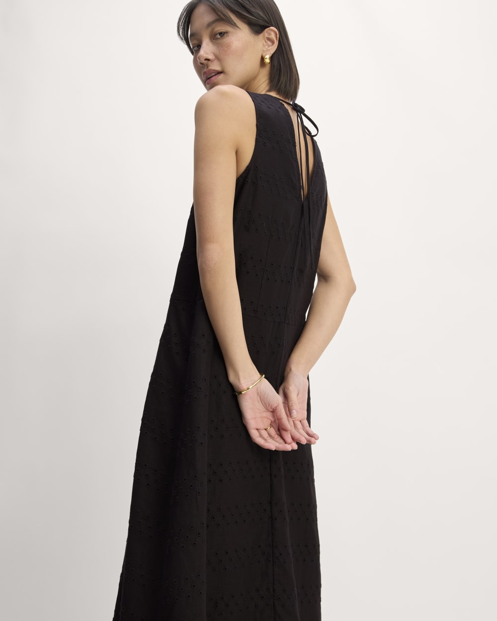 The Linen Eyelet Maxi Dress | Black Eyelet - Image 4