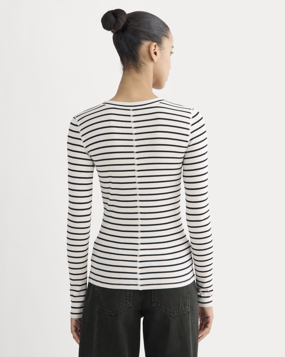 The Luxe Rib Henley | Bone / Black - Image 5