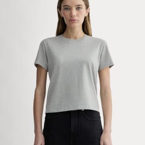 The Box-Cut Tee in Essential Cotton | Heathered Grey | No Pocket
