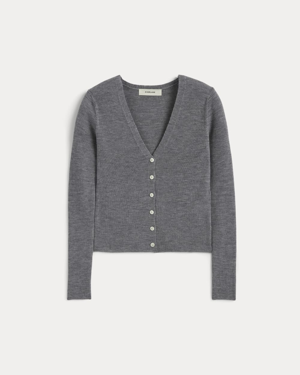 The Cardigan in Ultrasoft Merino | Heather Mid Grey - Image 2