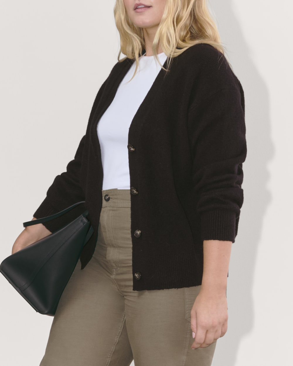 The Cocoon Cardigan in Plush Cotton | Black - Image 3