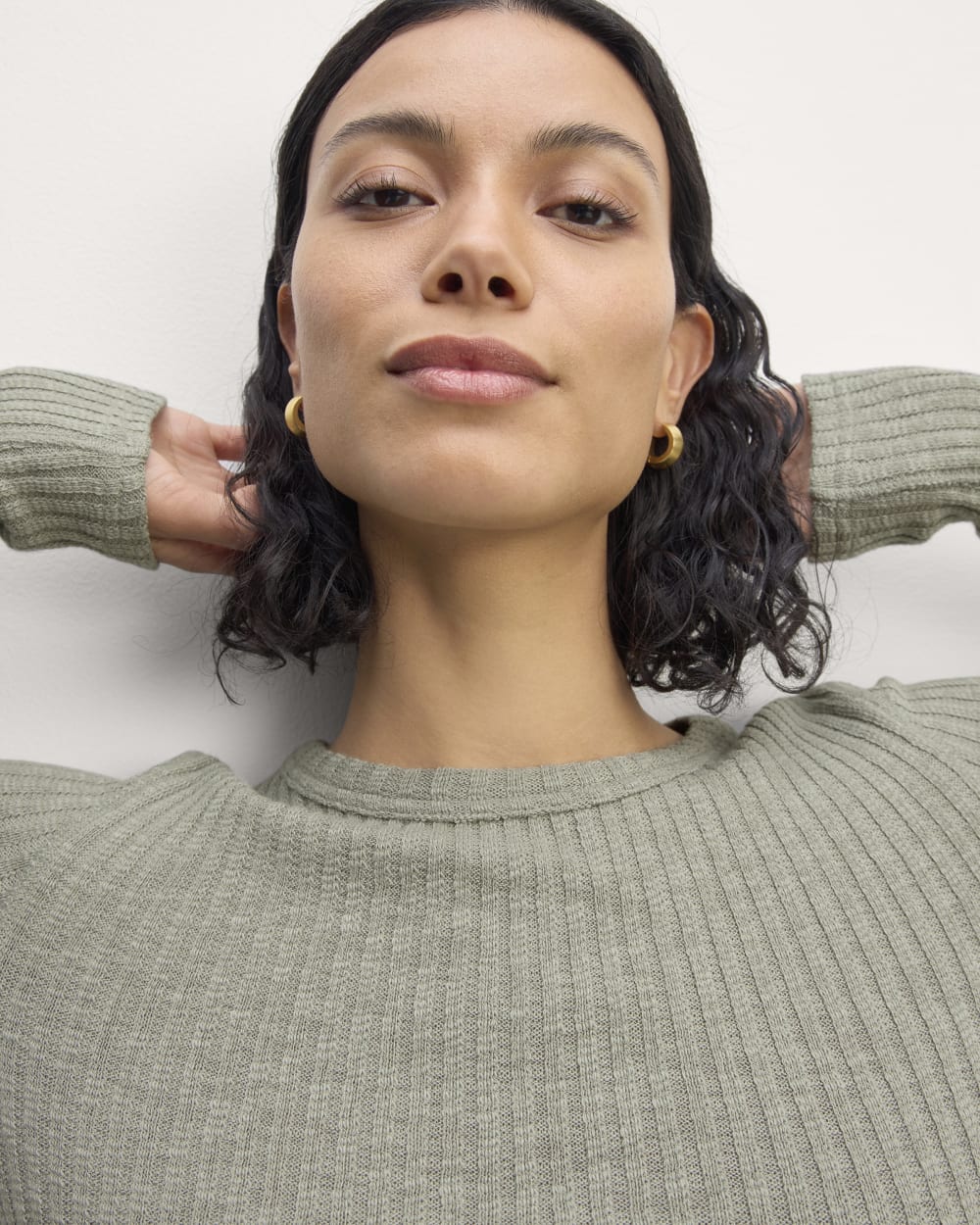 The Cozy Rib Long-Sleeve Tee | Sage Green - Image 4