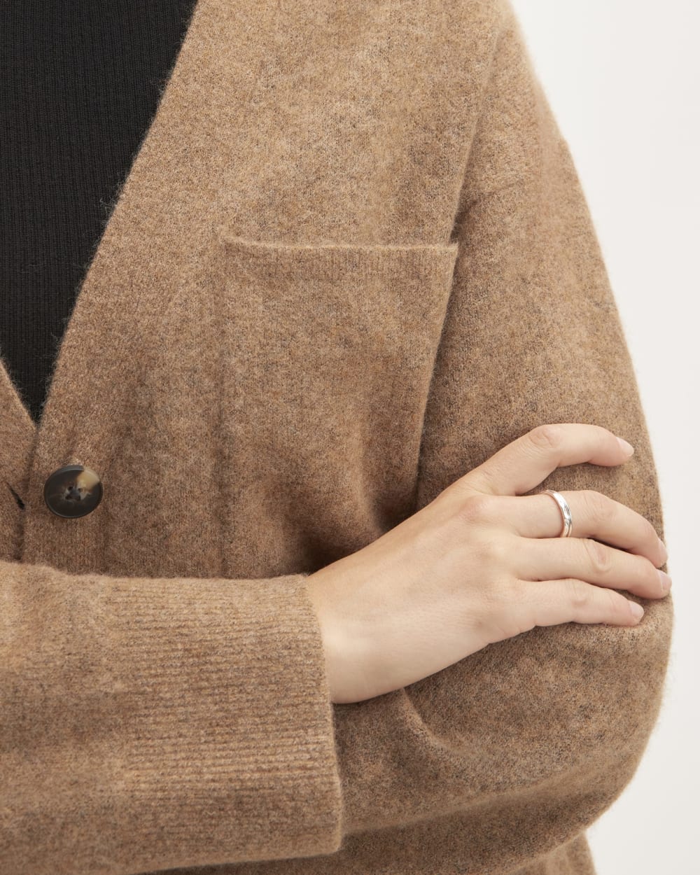 The Cozy-Stretch Relaxed Cardigan | Heathered Toasted Coconut - Image 5