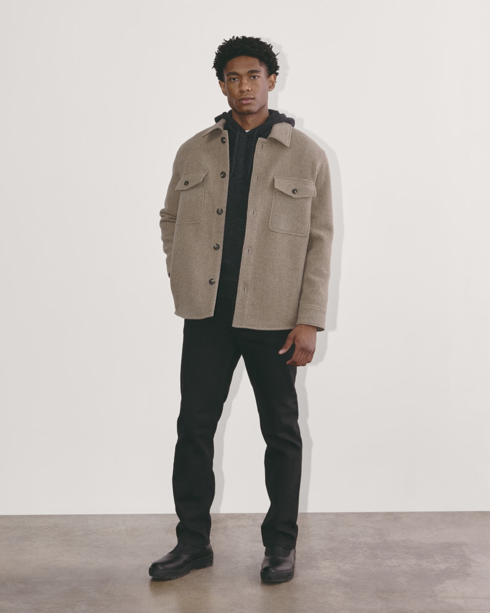 The Wool Overshirt | Heather Taupe