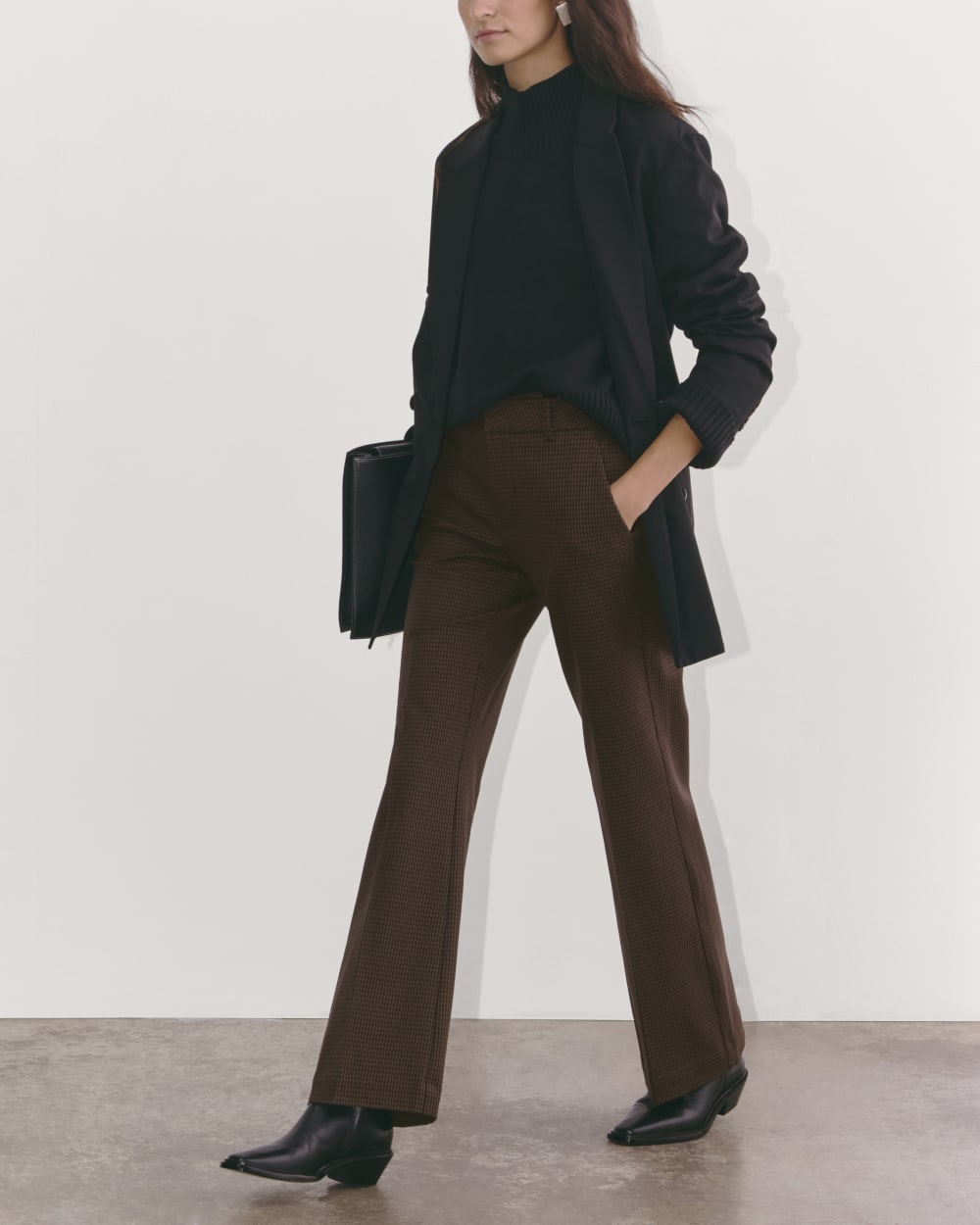 The Bi-Stretch Flare Pant | Brown Houndstooth - Image 4