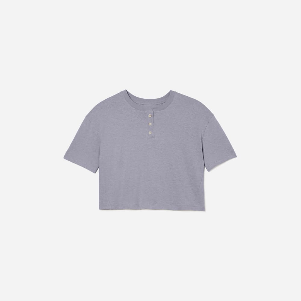 The Vintage Henley Hemp Tee | Lilac Grey
