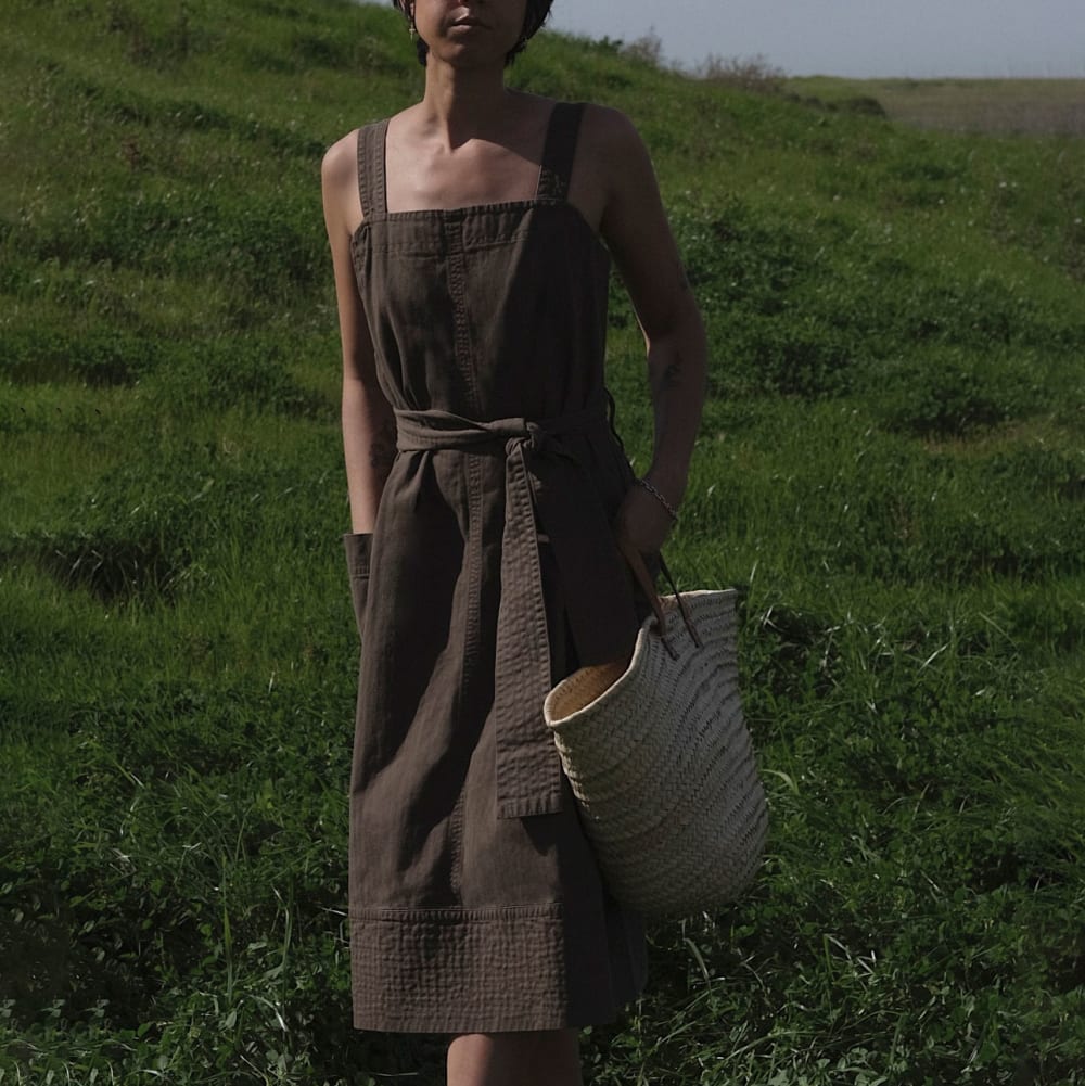 The Organic Cotton Herringbone Dress | Beech - Image 7