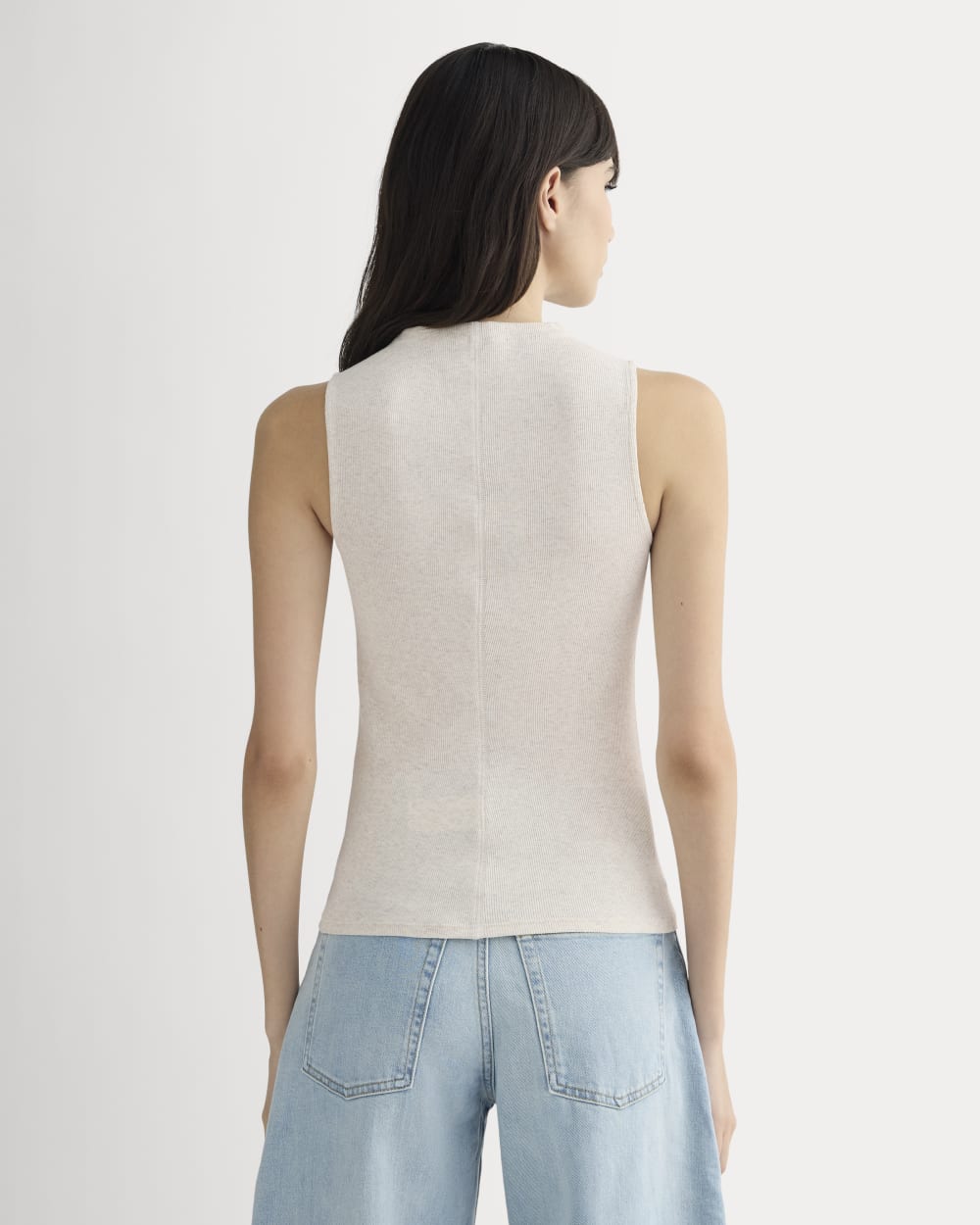 The Luxe Rib Funnel-Neck Tank | Heathered Oat - Image 4