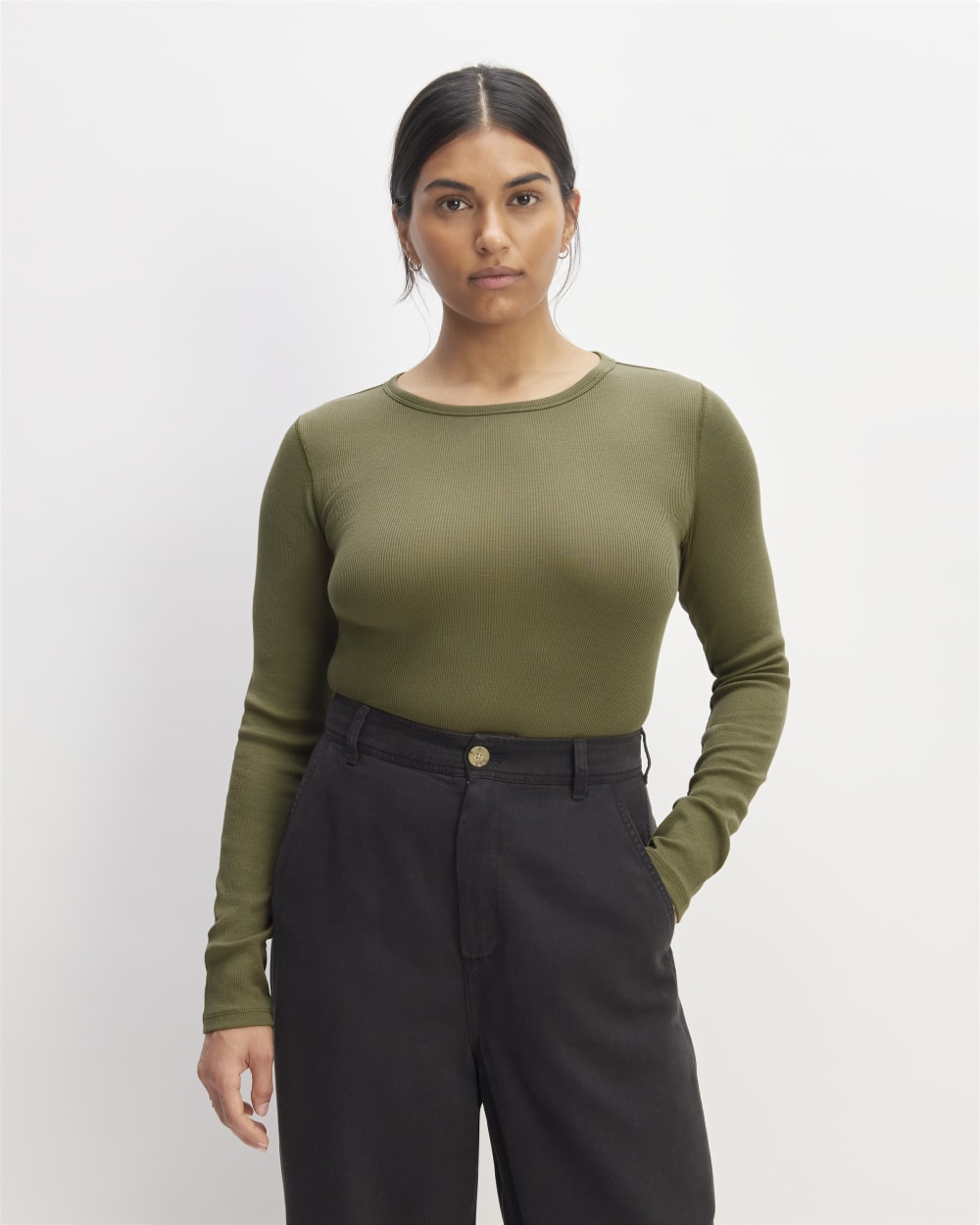 The Luxe Rib Long-Sleeve Crew | Kalamata