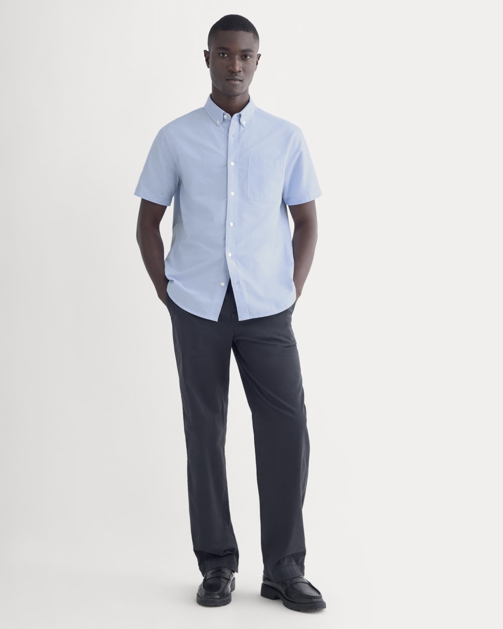 The Organic Short Sleeve Oxford Shirt | Light Blue - Image 3