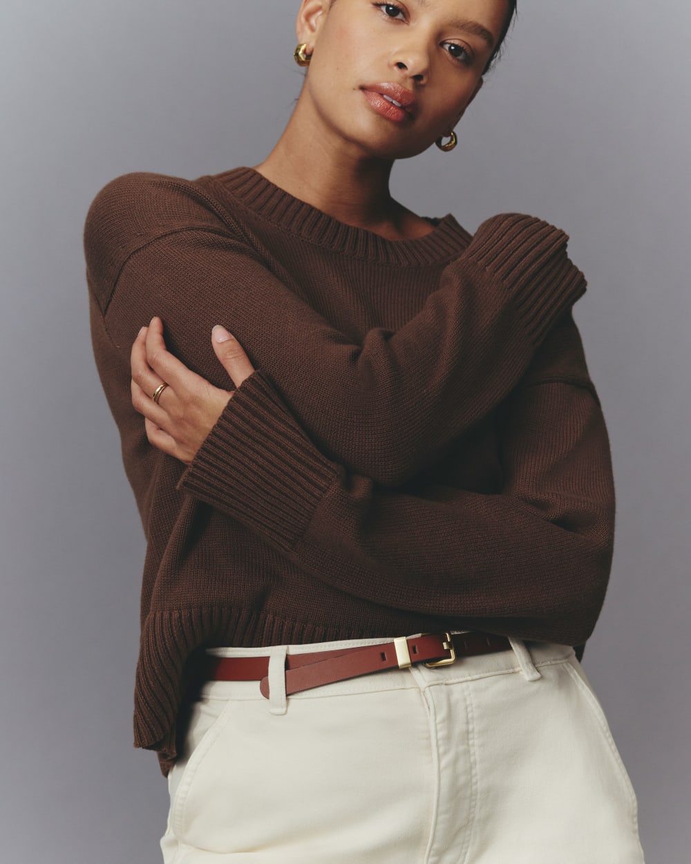 The Boxy Sweater in Everyday Cotton | Cocoa - Image 6
