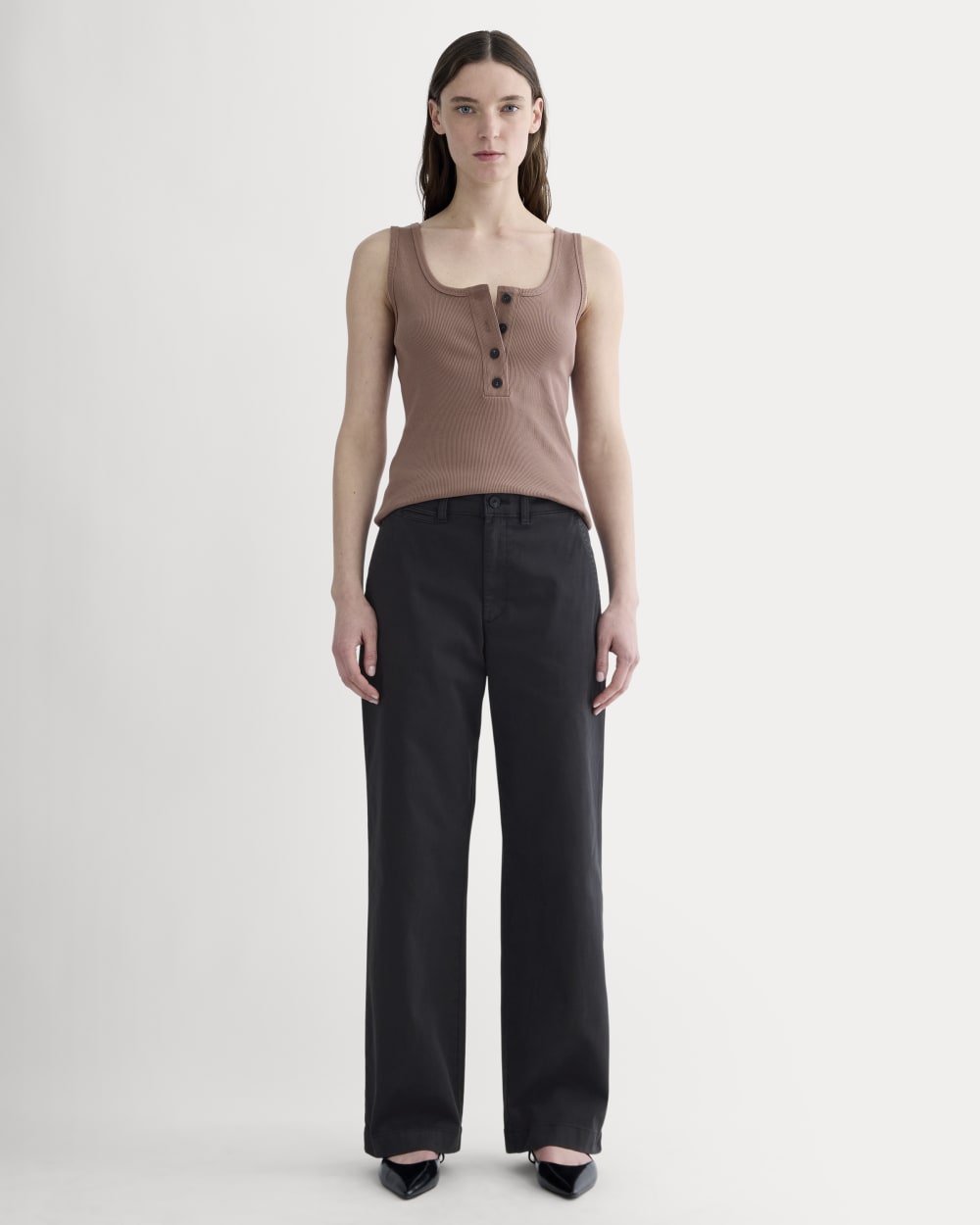 The Selfie Henley Tank | Mocha - Image 3