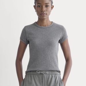 Shrunken Tee in Cozy Waffle | Heathered Charcoal
