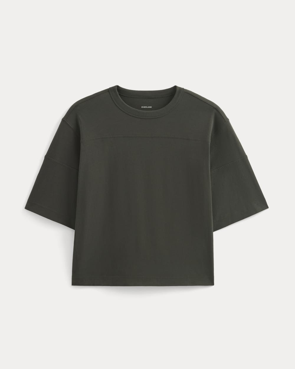 Oversized Varsity Tee in Essential Cotton | Washed Black - Image 2