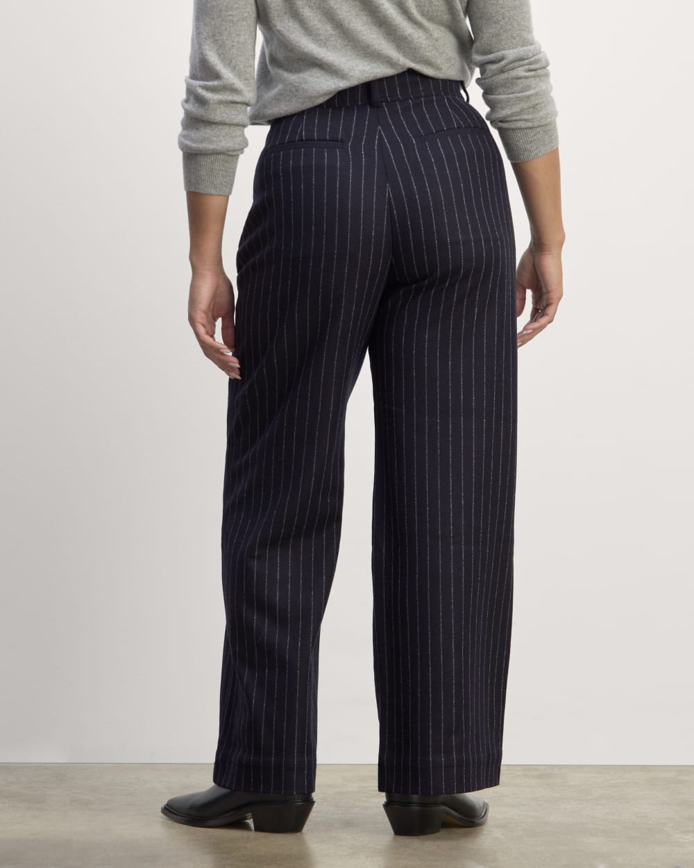 The Draper Pant in Wool | Navy / White - Image 6
