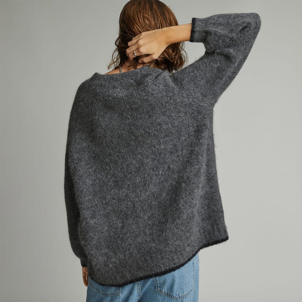 The SuperFuzz Alpaca Oversized Crew | Heathered Charcoal - Image 3