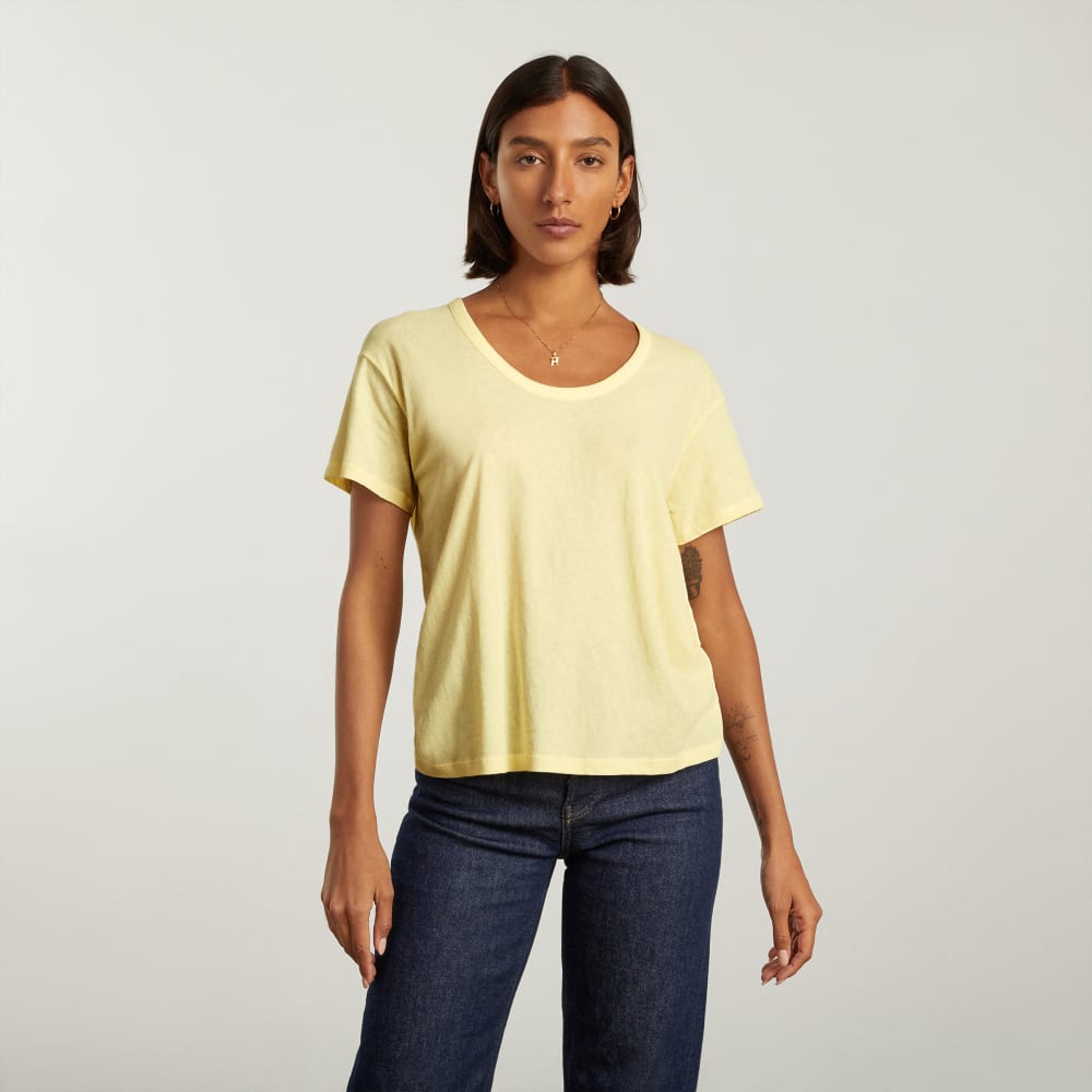 The Air Scoop-Neck Tee | Pastel Yellow - Image 2