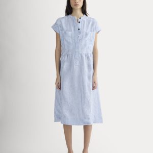 The Craft Dress in Linen | Bluebell / Bone