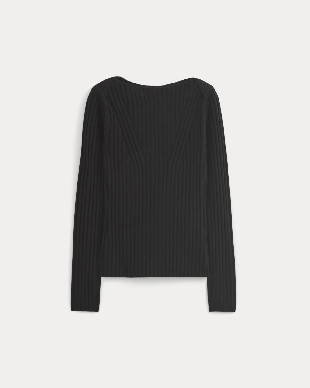 Cashmere Ribbed Boat-Neck Sweater | Black - Image 2