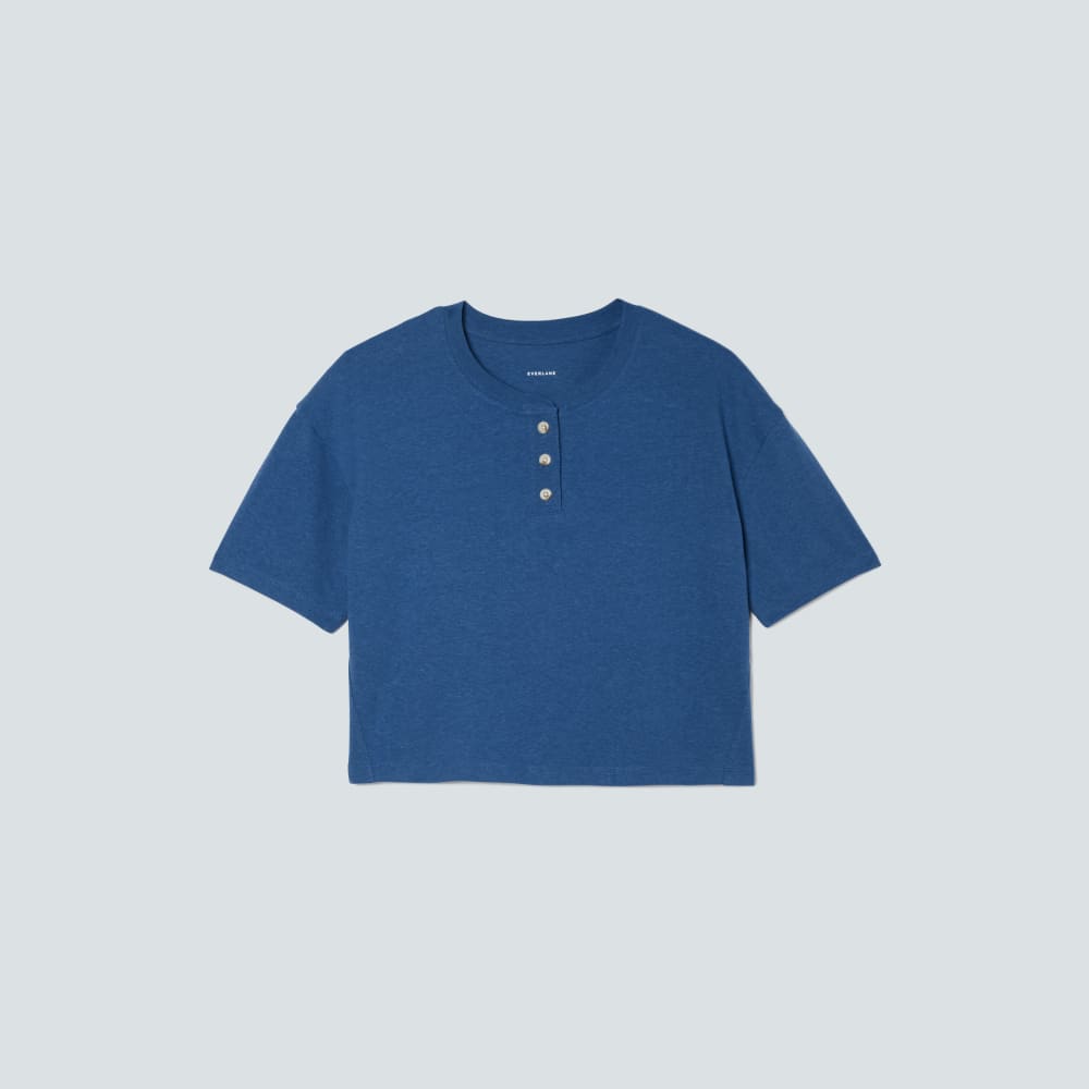 The Vintage Henley Hemp Tee | Deep Blue - Image 2