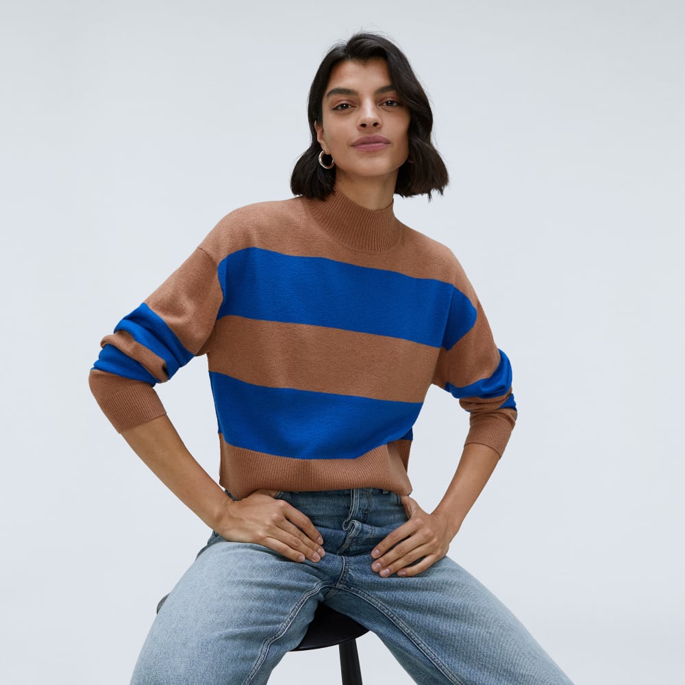 The Luxe Merino Turtleneck | Sahara / Lapis Blue - Image 5