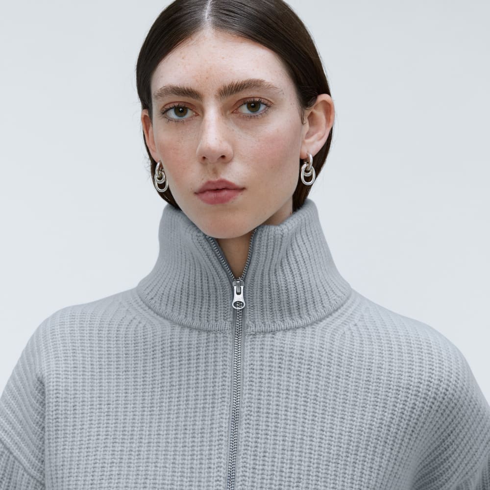 The Half-Zip Sweater in Luxe Merino | Sky - Image 4