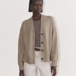 The Cocoon Cardigan in Plush Cotton | Heather Taupe