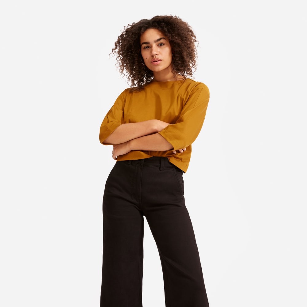 The Wide-Leg Crop Pant | Black | Regular - Image 3