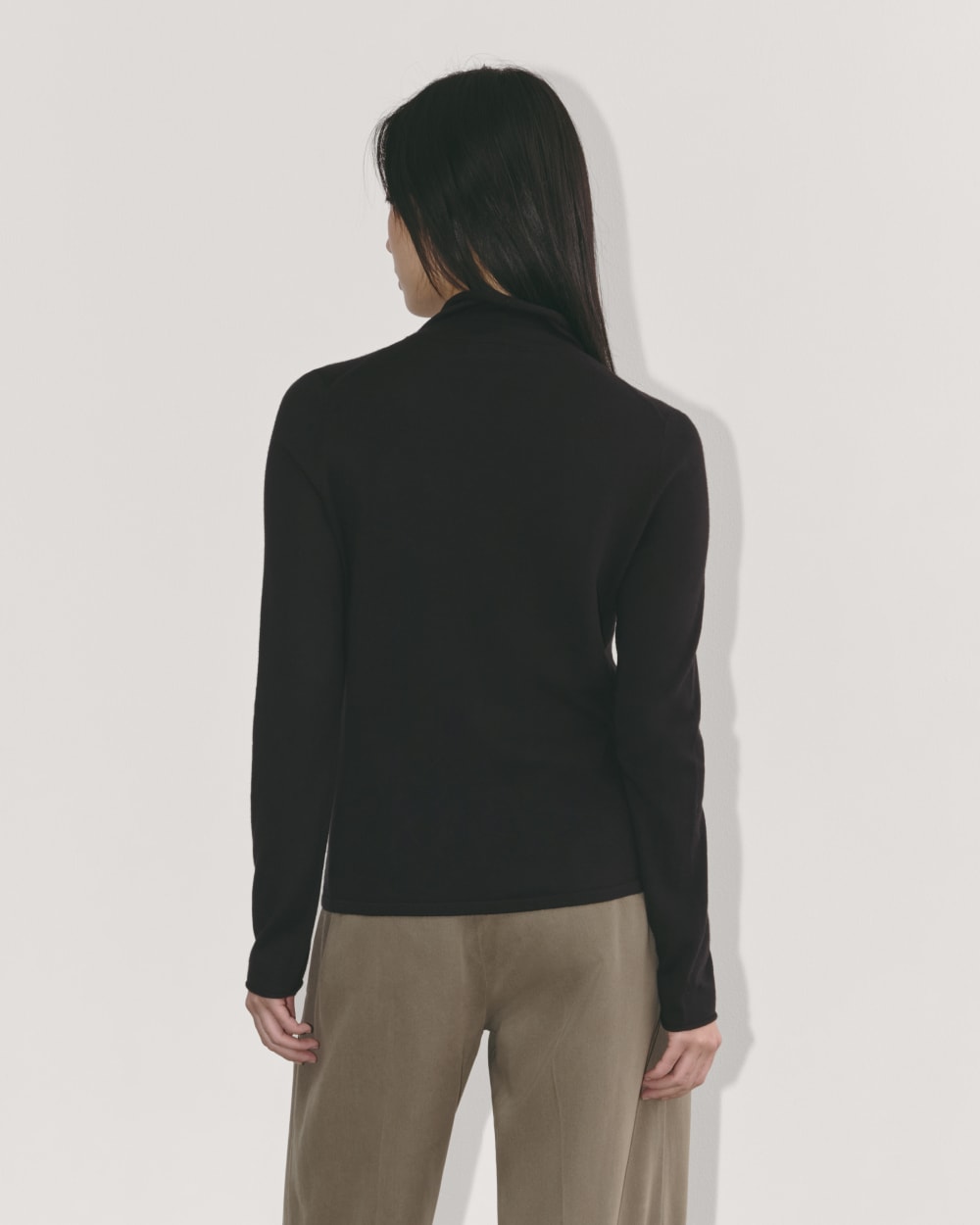 The Funnel Neck in Cotton Cashmere | Black - Image 5