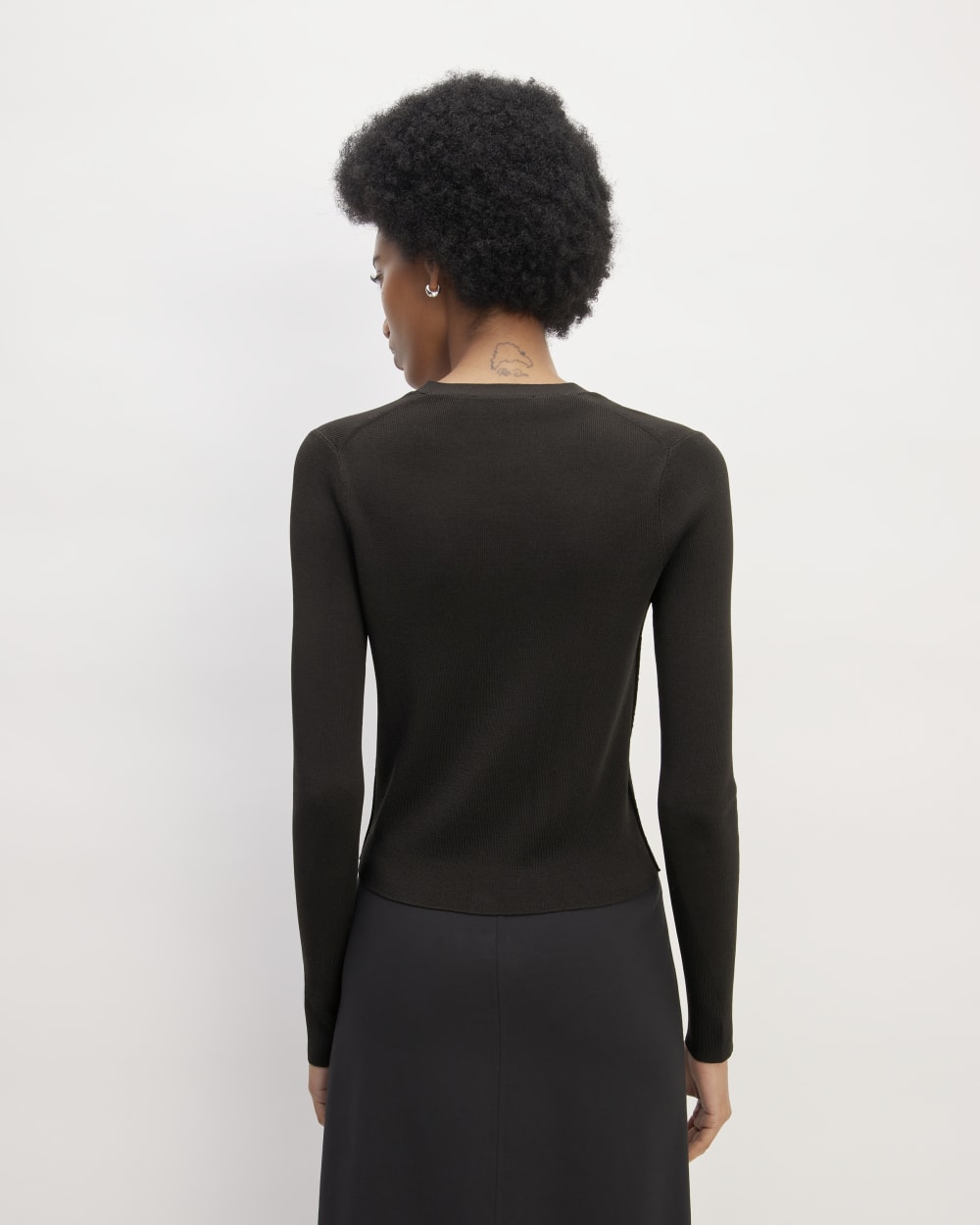 The Viscose Knit Cardigan | Black - Image 6