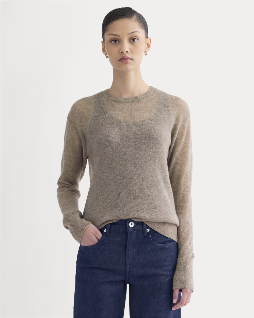 The Air Alpaca? Relaxed Crew Top | Heathered Chocolate Chip