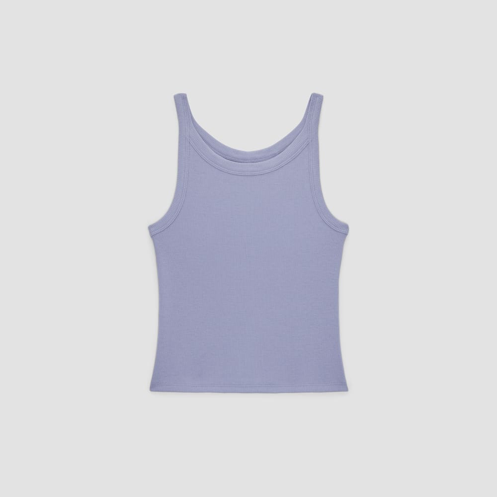 The Pima Micro-Rib Short Tank | Cornflower Blue - Image 2