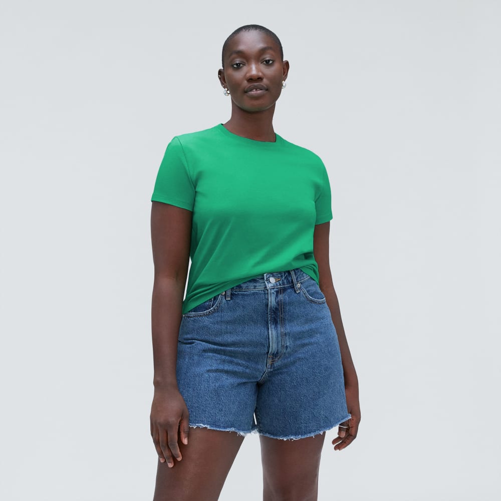 The Box-Cut Tee in Essential Cotton | Bright Jade | No Pocket - Image 2
