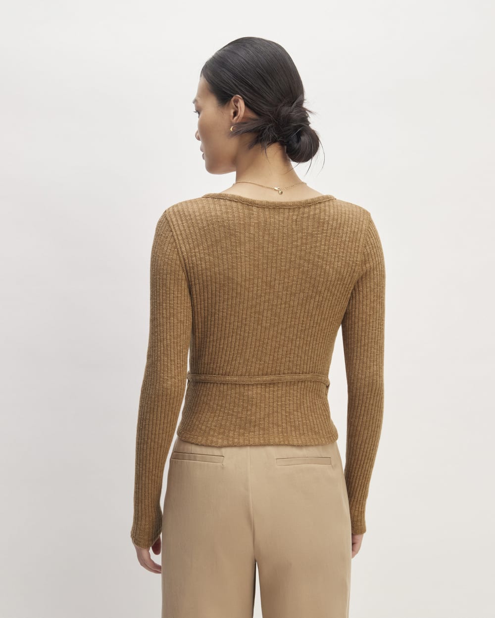 The Cozy Rib Wrap Top | Cappuccino - Image 6