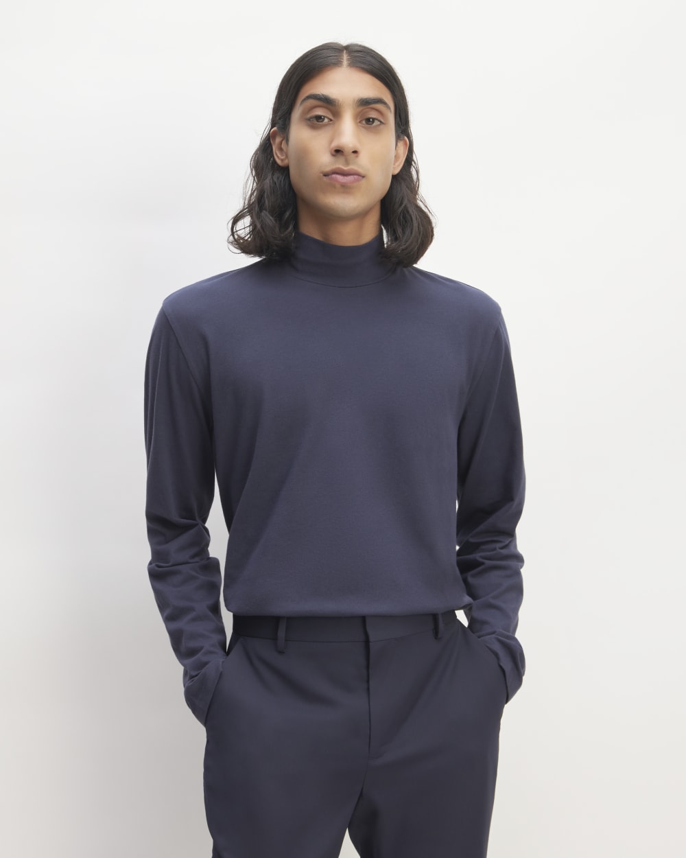 The Organic Cotton Long-Sleeve Turtleneck | Deep Navy