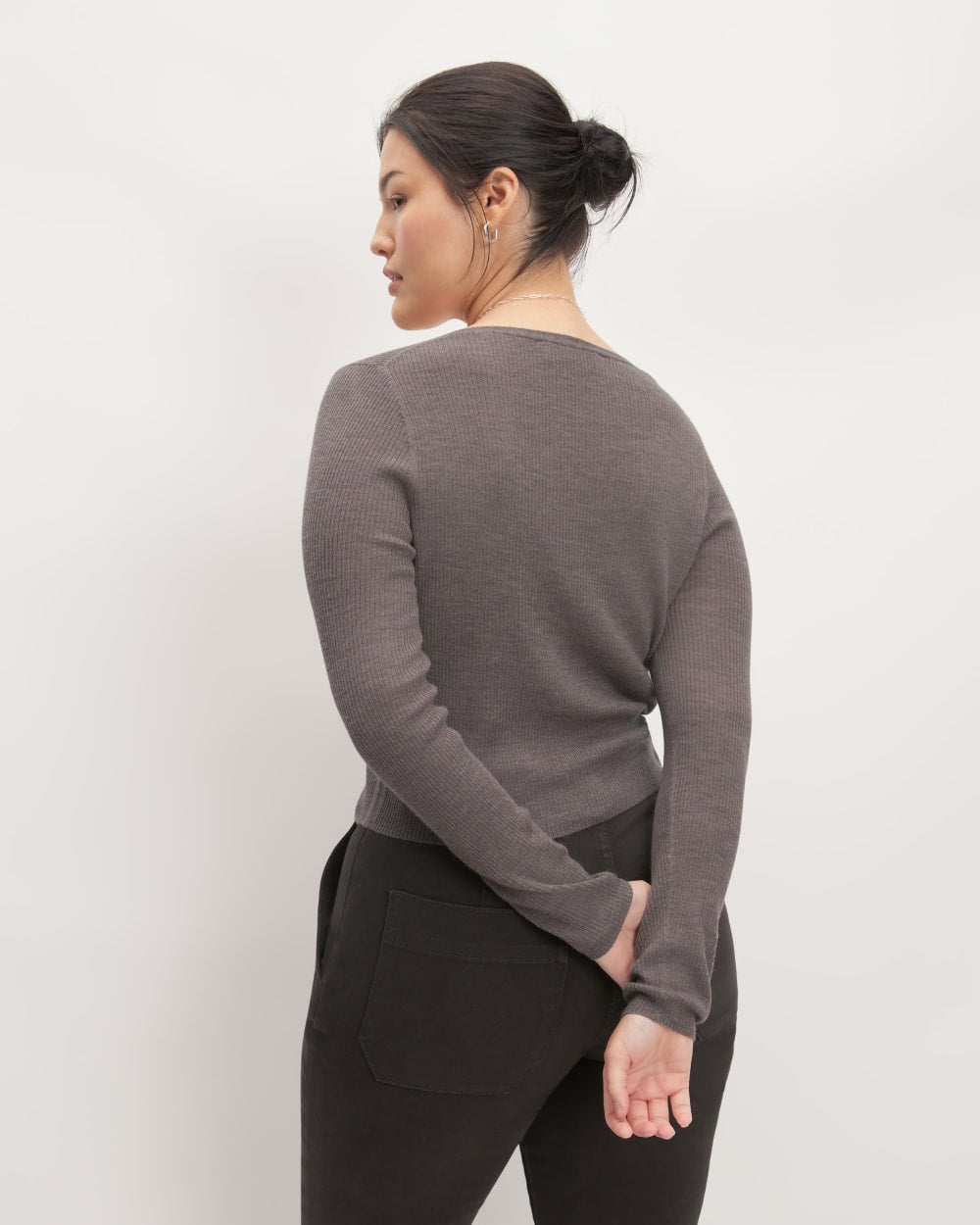 The Cardigan in Ultrasoft Merino | Heather Cocoa - Image 6