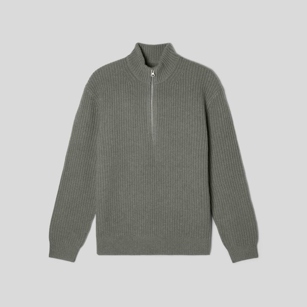 The Felted Merino Half-Zip Sweater | Storm Green - Image 2