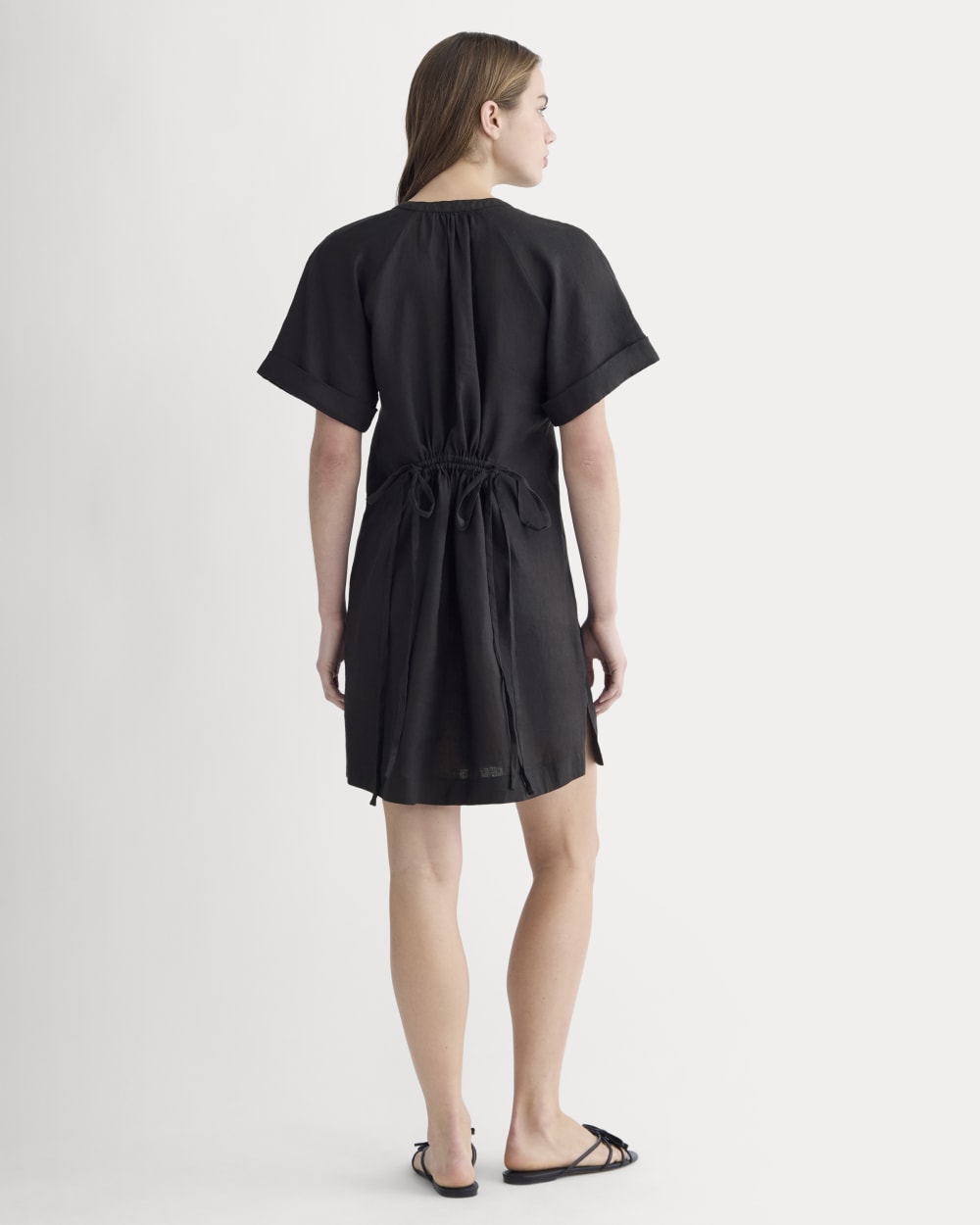 The Popover Dress in Linen | Black - Image 5
