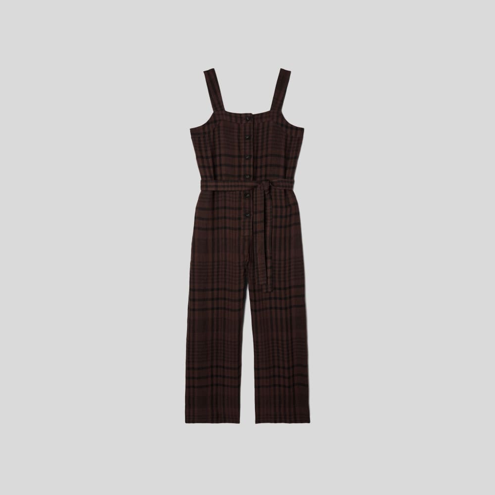 The Linen Jumpsuit | Chocolate Brown / Black - Image 2