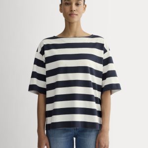 The Mariner Oversized Tee | Navy / Bone