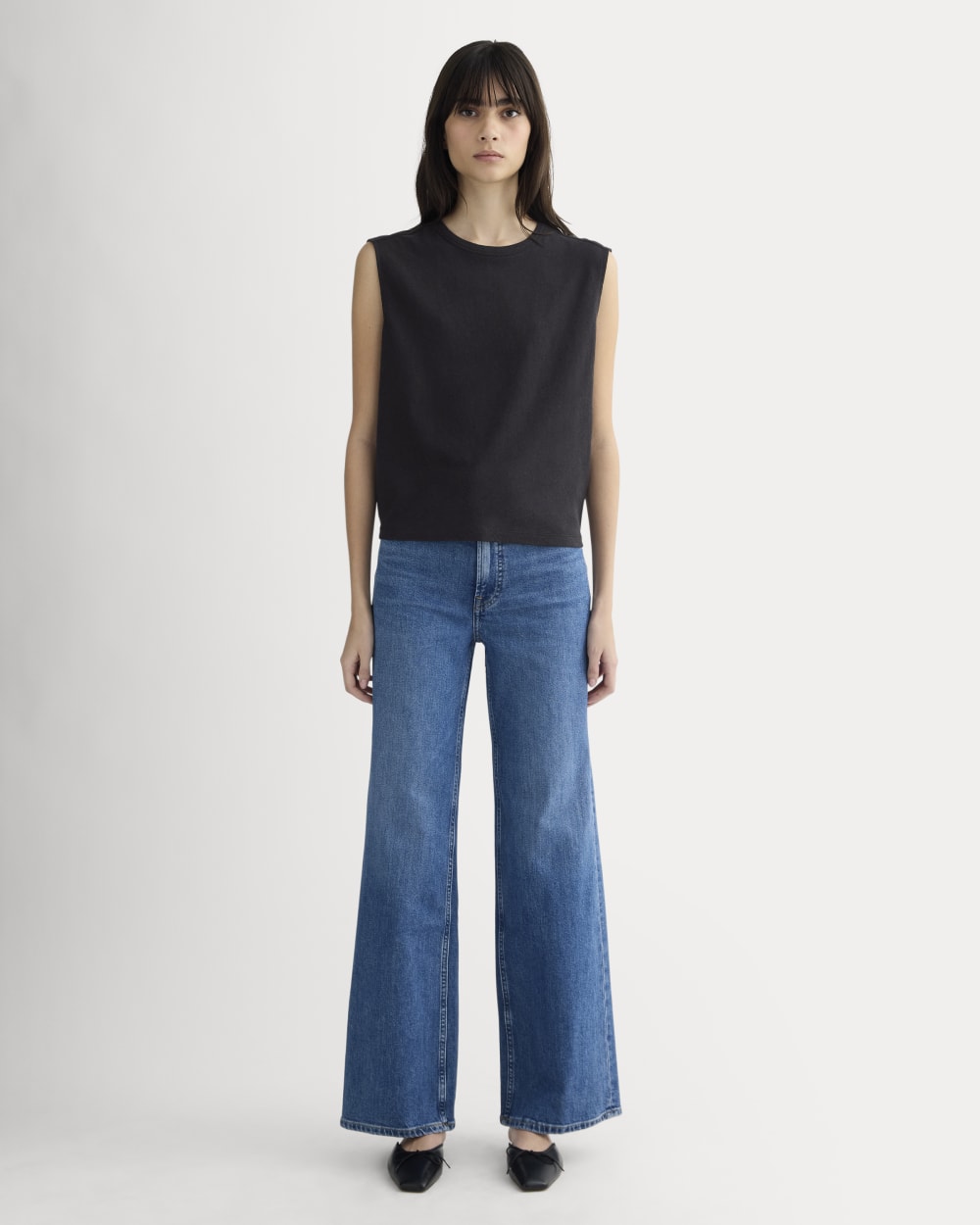 The Muscle Tee in Cotton Linen | Black - Image 3