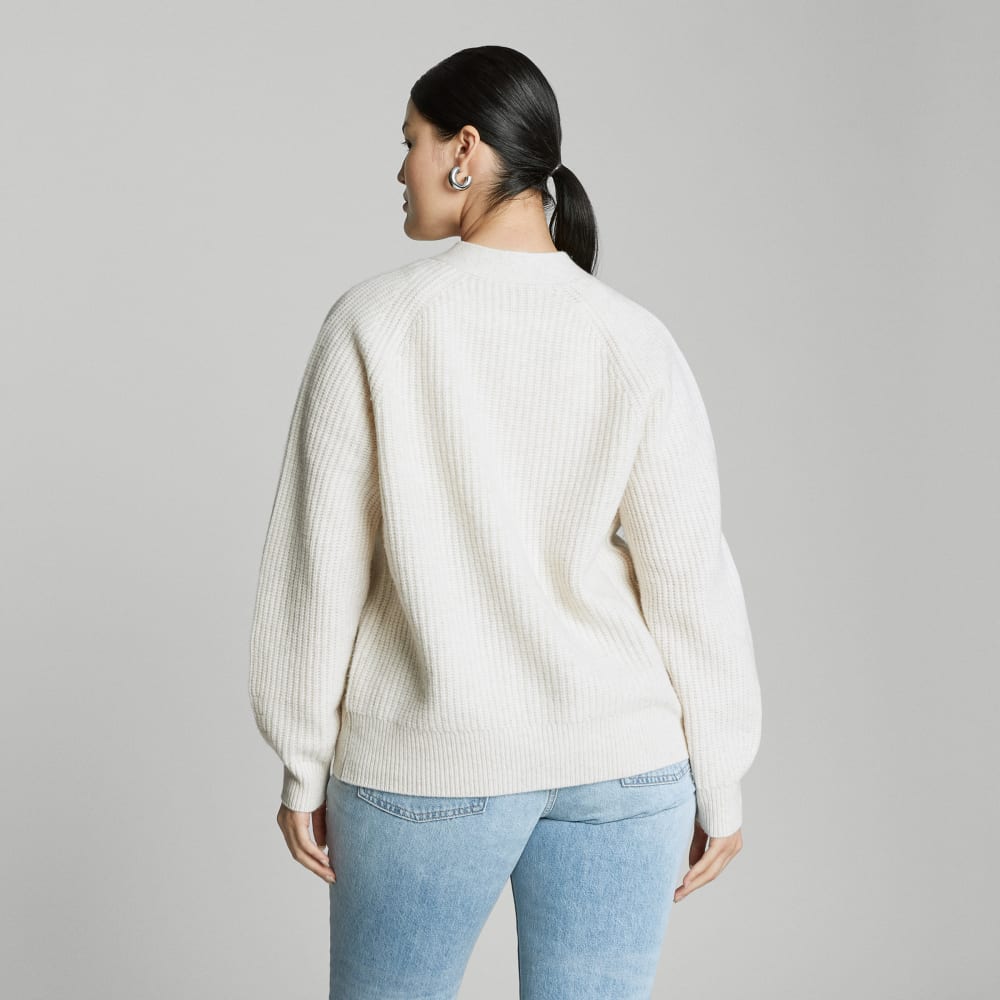 The Felted Merino Cardigan | Heathered Oat - Image 3