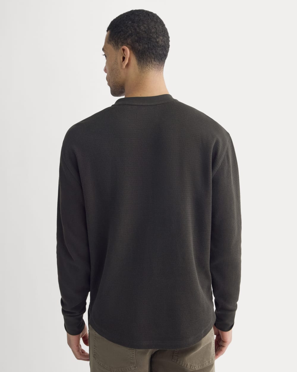 Thermal Henley in Cozy Waffle | Black - Image 5