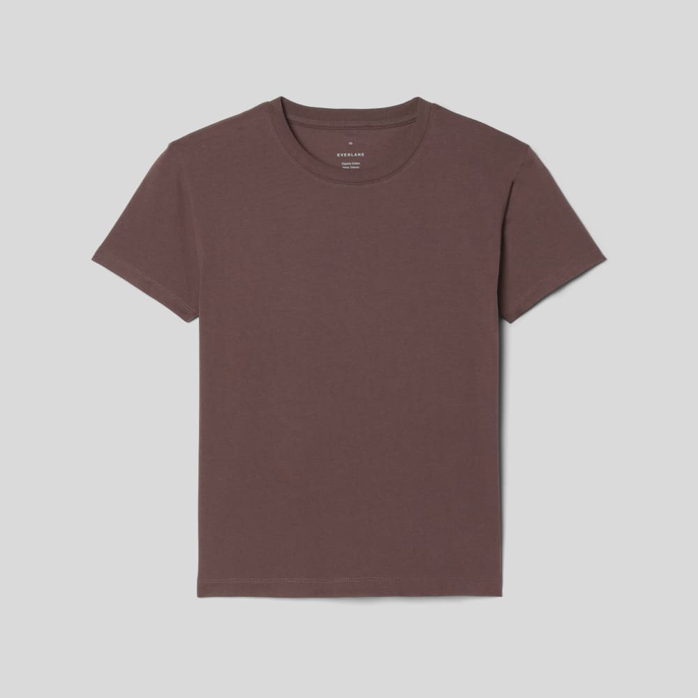 The Box-Cut Tee in Essential Cotton | Chocolate Brown | No Pocket - Image 2