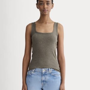 The Luxe Rib?Square-Neck Tank | Heathered Fatigue