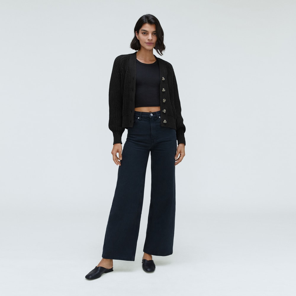 The Texture Cotton Cardigan | Black - Image 6