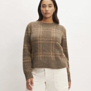 The Alpaca Cropped Crewneck Sweater | Cocoa / Tiger's Eye